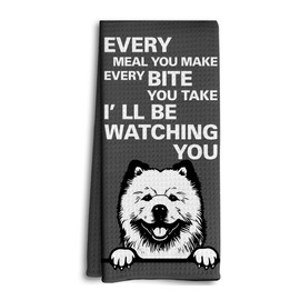 Dwept Funny Dish Towels, Every Meal You Make Every Bite You Take Dish Towels, Dog Decor, Dog Decorative Kitchen Towels, Gifts for Dog Lovers, Dog Mom Gifts, Chow Chow Hand Towels for Bathroom