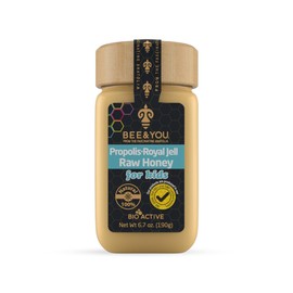 Bee and You Royal Jelly Raw Honey For Kids, Propolis Extract, 100% Natural Superfood, Ultra Pure, Immune Support Supplement, Antioxidants, Keto, Paleo, Gluten-Free, 6.7 oz