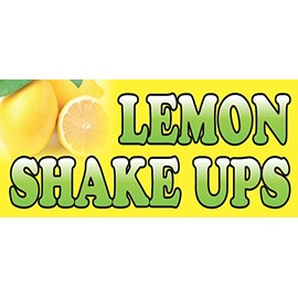 4 Less Co 18x48 Inch LEMON SHAKE UPS Vinyl Banner Sign yb-v2