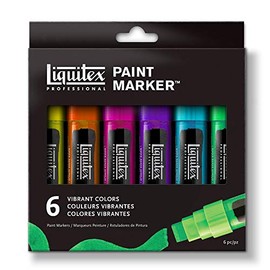 Liquitex 6 Piece Vibrant Professional Wide Paint Marker Set
