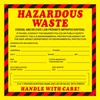 Hazardous Waste Label 6"x6" Adhesive-Poly Vinyl Warning Stickers Self Adhesive
