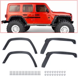 AXspeed RC Stainless Steel Wheel Eyebrow Arch Mud Flaps for 1/10 Axial Scx10-III AXI03007 RC Crawler Car