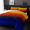 Nttopship Geometric Splicing Comforter Sets King Size,Orange and Blue Graffiti