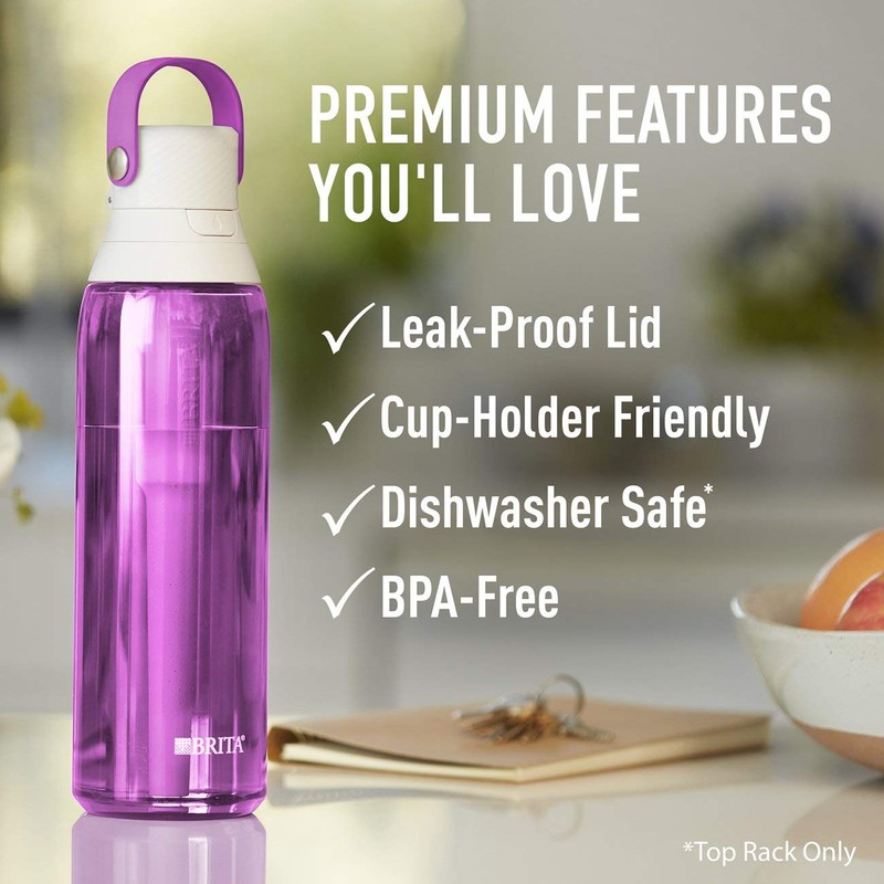 Brita Premium Filtering Water Bottle with Filter BPA-Free, Orchid, 768