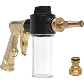 High Pressure Foam Gun Car Wash Sprayer, Heavy Duty Metal Garden Hose Nozzle with 3.5oz/100cc Plastic Soap Dispenser Bottle, For Gardening, Watering Plants, Floor Cleaning