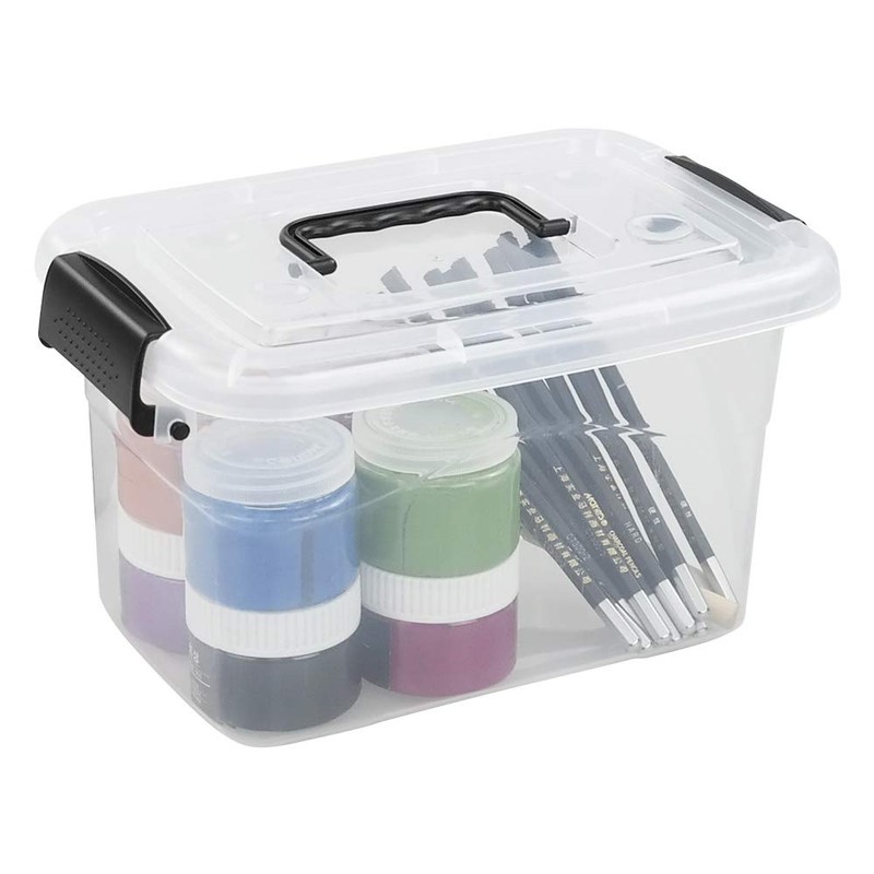 Teyyvn 14 L Clear Storage Box, 2-Pack Plastic Storage Bin
