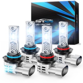 Marsauto Fog Bulbs, 68000LM 800% Brighter Fog Light with Turbo Fan, 5 Mins Quick Installation, IP67 Waterproof Bulbs, 9005 9006 Pack of 4