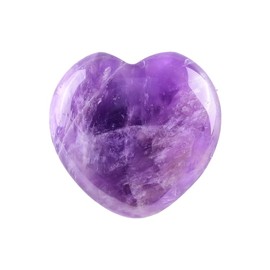 GEMMYDREAM 4.5 mm Amethyst Heart Stones, Natural Healing Crystals Gemstones Gift for Stress Relief, DIY Decorations, Chakra Healing, Yoga Meditation