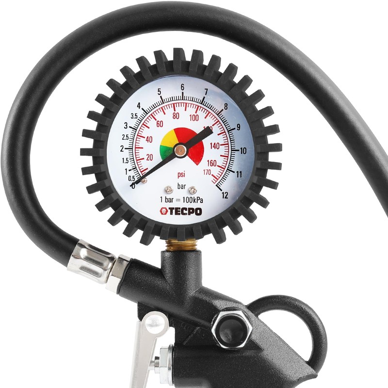 TECPO Compressed Air Tyre Inflation Gun, 0-12 Bar / 0-170