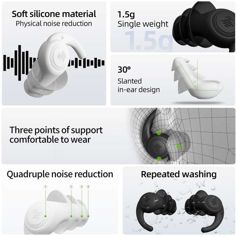 ENJROKJ Ear Plugs for Noise Cancelling,Soft Comfortable Silicone Sound Blocking