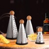 Cone Parmesan Cheese Grater - Stainless Steel Triple Function Wood