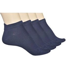 ELYFER - Calcetines deportivos unisex de rayón fino, transpirables, de corte bajo, para mujeres y hombres, 4-8-12 pares, Azul marino (paquete de 4), 8-10