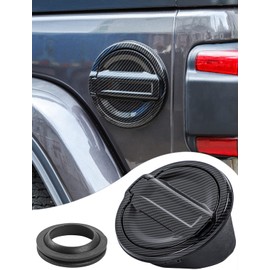 Savadicar - Cubierta de tapa de gas, puerta de depósito de llenado de combustible compatible con Jeep Wrangler JL JLU 2 y 4 puertas, ABS + estructura de aleación de aluminio, accesorios de repuesto,