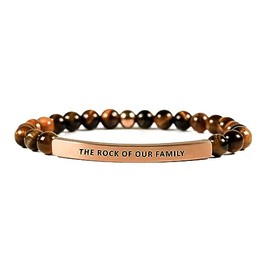 THE INSPIRATION CO.-Men Collection Stretchable Bracelets of Medium Size, Represents Protection & Good Luck (THE ROCK OF OUR FAMILY) -Tiger Eye