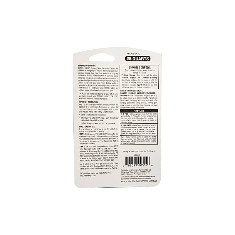 POTABLE AQUA PA+Plus Water Purification