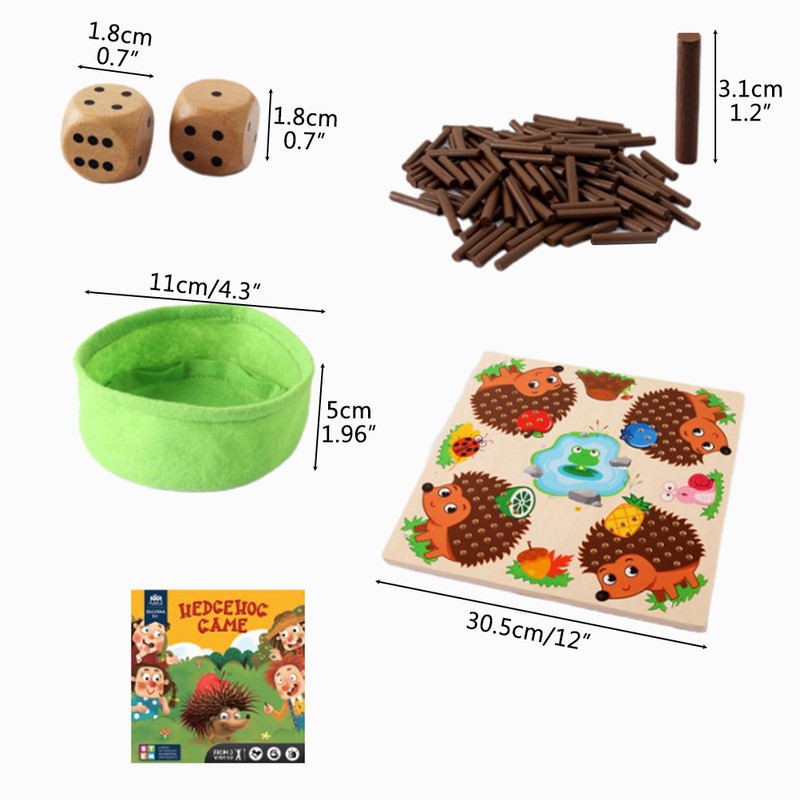 Wooden Hedgehog Game Math Learning Toy for Kids Educational Wooden