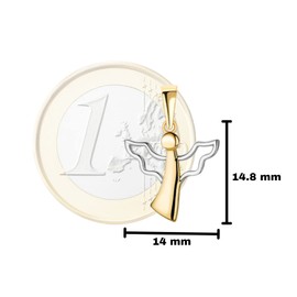 PRINS JEWELS 9 Carat 375 Mini Bicolour Gold Protection Angel Pendant – PS-0012
