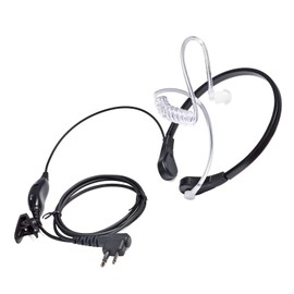 HYS Throat Mic Radio Earpiece, PTT with Microphone and VOX, Covert Acoustic Tube Security Headset Compatible with Motorola DP1400 CP040 GP300 Walkie Talkie