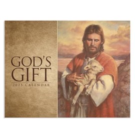 Gods Gift Catholic 2025 Hanging Wall Calendar - 19" x 11" (Open) 2025 Monthly Appointment Planner and Organizer. Beautiful religious imagery of God's word.
