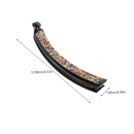 PACKOVE Large Acrylic Rhinestone Hair Clip for Women and Colorful Vertical Banana Clip Ponytail Holder Lightweight Hair Accessory with Sparkling Gems