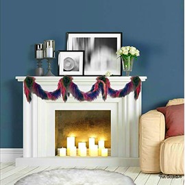 Rainbow Christmas Swag, Garland, Fireplace Mantle Decor, Christmas Tree Garland, Decorations, Mantle, Stairway, Drape Your Tree, Wrap, Ornament, Faux Fur Shag, 2'' Thick (10' Long, Rainbow Twist)