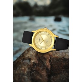 RUYEOOK Watch for Women Nurses Nursing Students Lady,Variety Colors, Second Hand,Soft Silicone Band Waterproof Quartz Analog Female Bracelet Dress Elegant Watches (G725 Gold)