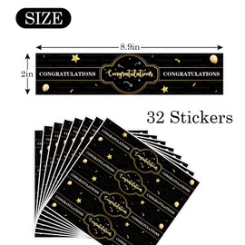 MonMon & Craft Congratulations Water Bottle Labels Stickers / 2022 Graduation Bottle Wrappers/Wedding Stickers/Retirement Supplies/Graduation Party Water Bottle Labels Supplies Set of 32