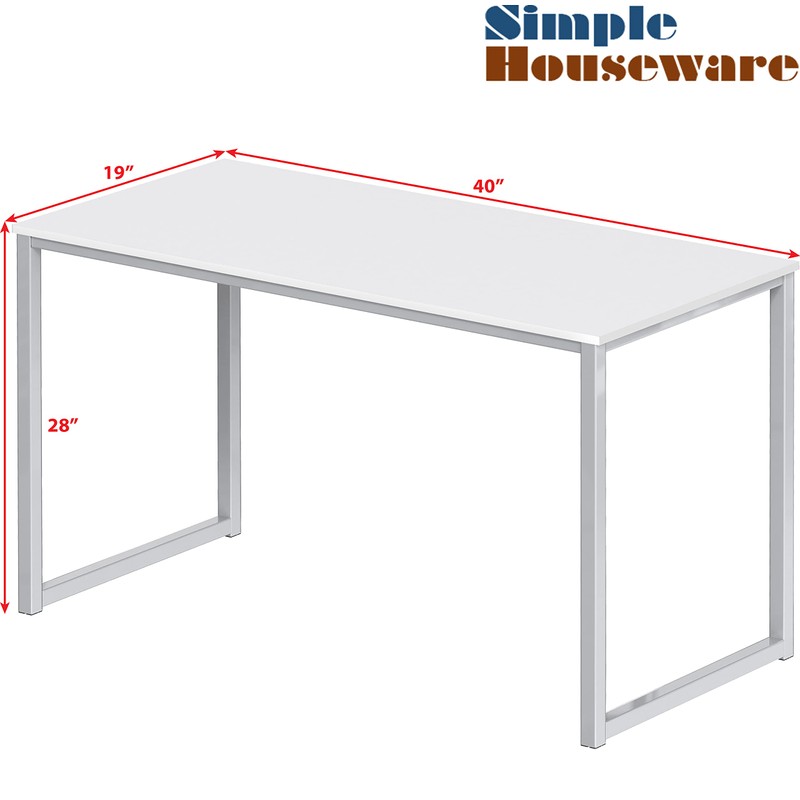 SHW Mission 40-Inch Home Office Computer Desk, White