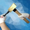 WEDO Brass Flat Hammer 2000g(4lb), Sledge Hammer with Fiberglass Handle,