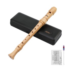 Eastar Soprano Beginners Recorder German Fingering C Key Maple Descant Recorder Instrument for Kids Adults, 3 Piece Recorder With Hard Case, Fingering Chart, Cleaning Kit, ERS-31GM
