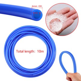 KtbeYTi 10 m PU Pneumatic Hose Outer 6 mm x Inner 4 mm Blue Air Hose Pneumatic Polyurethane with 14 Pneumatic Connectors Air Push Quick Couplings (Y/T/L/I Shaped)