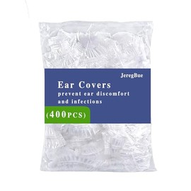 Paquete de 400 cubrebocas desechables impermeables para la ducha, natación y tinte para el cabello, tapones elásticos de plástico transparente para sa