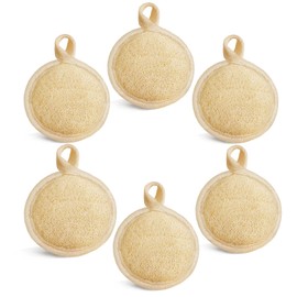 Facial Exfoliating Loofah Pad Scrubber, Manual Face Cleansing and Makeup Remover Brush, Pack of 6, Natural Loofah Sponge Pads, Clean Blackheads Without Hurting the Skin