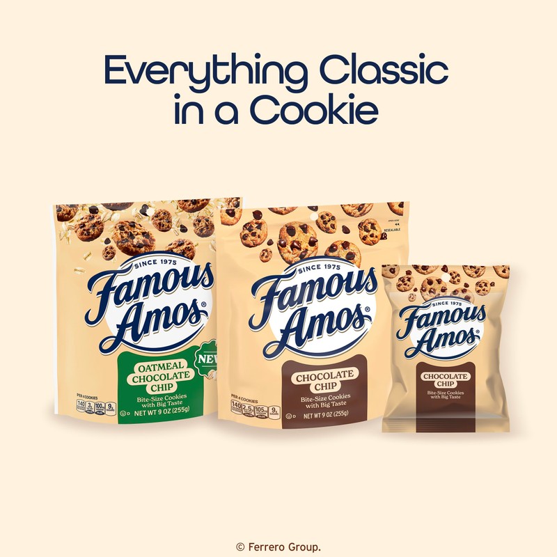 Famous Amos Classic Chocolate Chip Cookies, Bite-size cookies, Sweet Treats,