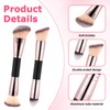 2 Pcs Dual-Ended Makeup Brushes Angled Foundation Brushes Flat Concealer