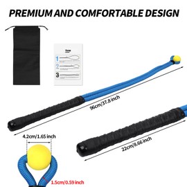 Gosknor Golf Rope Swing Trainer, Professional Portable Golf Rope Swing Training Accessory with Storage Bag Warm-up Equipment for Golfers Strength Control & Speed Improvement (Blue)