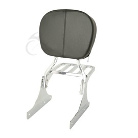 XFMT Chrome Backrest Sissy Bar W/Luggage Rack Compatible with Harley Softail FXSTC FLSTC 84-05