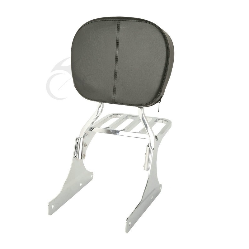 XFMT Chrome Backrest Sissy Bar W/Luggage Rack Compatible with Harley
