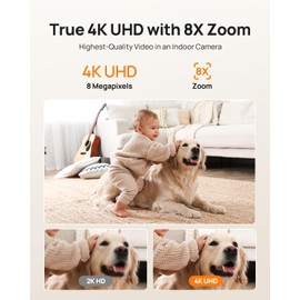 Anona Pano 4K UHD Indoor Security Camera, 360° Pan-Tracking Dome for Home, Wi-Fi 6, Indoor Camera with Person/Pet/Baby Cry Detection, 2-Way Audio Privacy Mode | Alexa Compatible 2 Pack