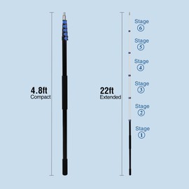 Lineslife Telescoping Pole, 5-22 FT Paint Roller Extension Pole, Multi-Purpose Sturdy Aluminum Alloy with Flip-Lock Design for Windows, Painting, Dusting and Cleaning