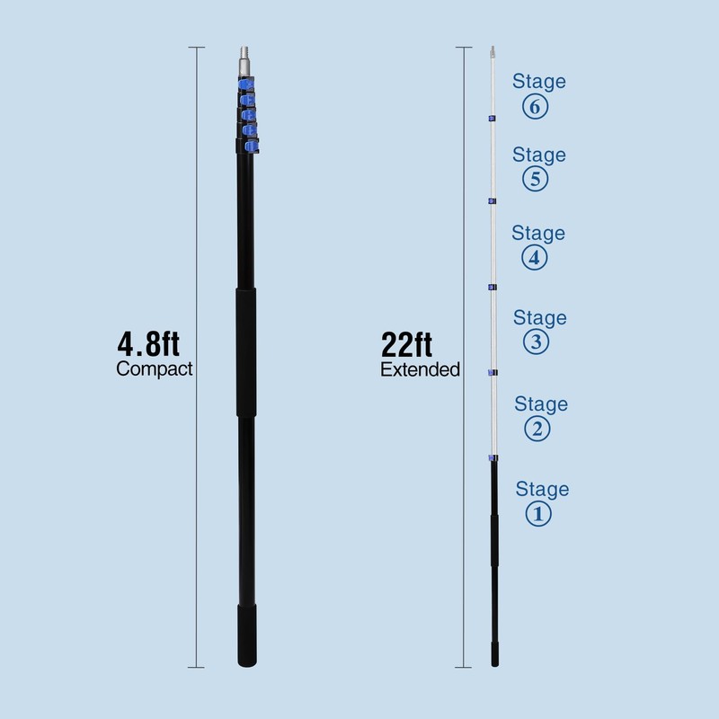 Lineslife Telescoping Pole, 5-22 FT Paint Roller Extension Pole, Multi-Purpose