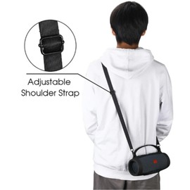 Ferbao Protective Case Cover for JBL Charge 4 / Charge Essential 2 Speaker,Silicone Carrying Case with Shoulder Strap for JBL Charge ES 2/Charge 4(Black)