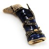 Dark Blue Stiletto High Boot Pin Brooch