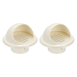 PATIKIL 3" Round Soffit Air Vents, 2 Pcs PVC Louver Vent Cover Wall Vent Outside Caps Removable Half Spherical Dryer Air Vent Cap for Exhaust Air Ventilation HVAC System Outlet, White