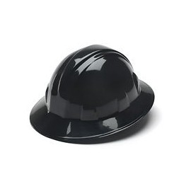 Black Hard Hat 4 Pt. Full Brim Ratchet Suspension ANS1 Z89.1 Pyramex12 Pack