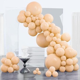 PartyWoo Nude Balloons, 85 pcs Boho Apricot Different Sizes Pack of 18 12 10 5 Inch Beige for Garland or Arch as Birthday Decorations, F05