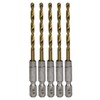 SK11 Hex Shaft Tin Iron Drill, Normal, Set of 5,