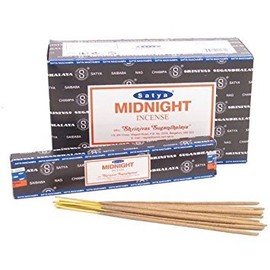 3 X MIDNIGHT Satya Nag Champa Incense Sticks Packs 15g with Souvenir Badge By Sterling Effectz