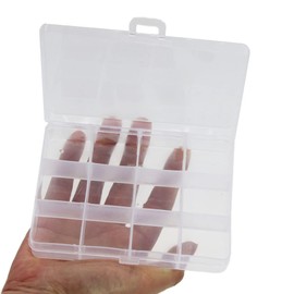JESEP YONG 10 packs Plastic Organizer Box 12 Grids Clear Storage Container Jewelry Case with Fixed Dividers for Beads Art DIY Crafts Jewelry Fishing Tackles (10pcs 12 Grids Box)
