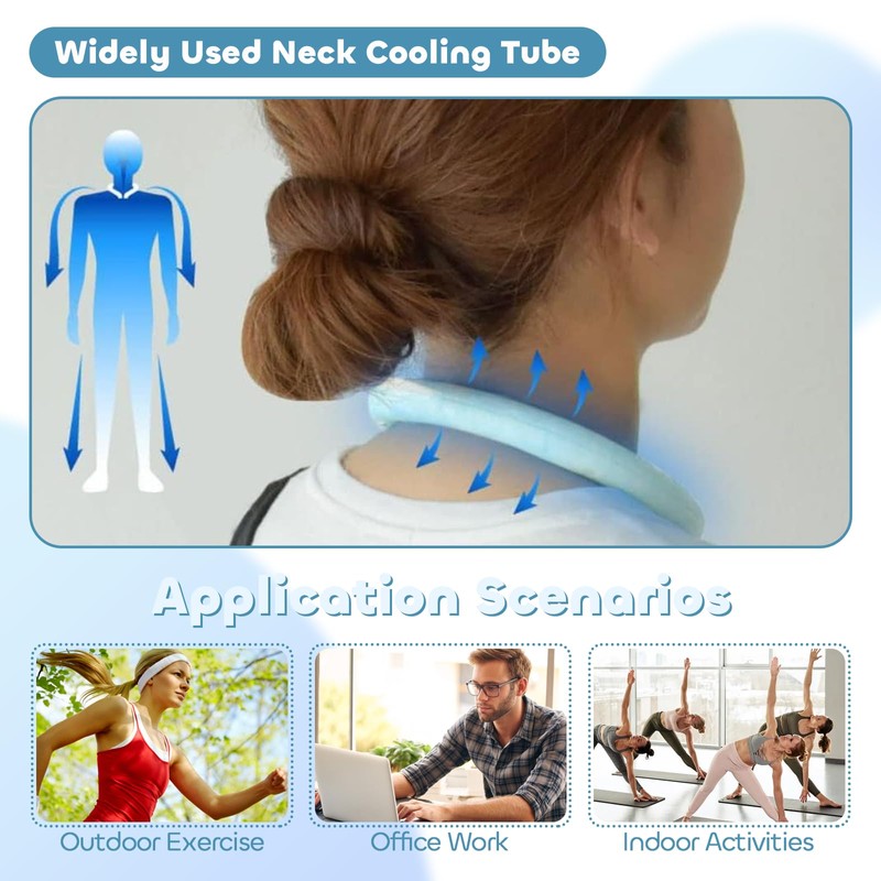 Neck Cooling Tube, Reusable Wearable Cooling Neck Wraps for Summer